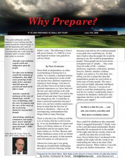 Why Prepare
